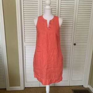 Tommy Bahama Coral Sleeveless Linen Dress Size Small